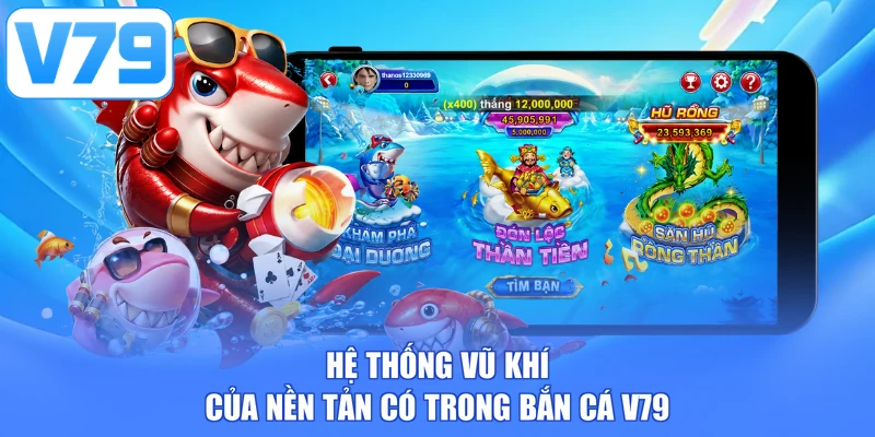 Hệ thống vũ khí của nền tản có trong Bắn cá V79